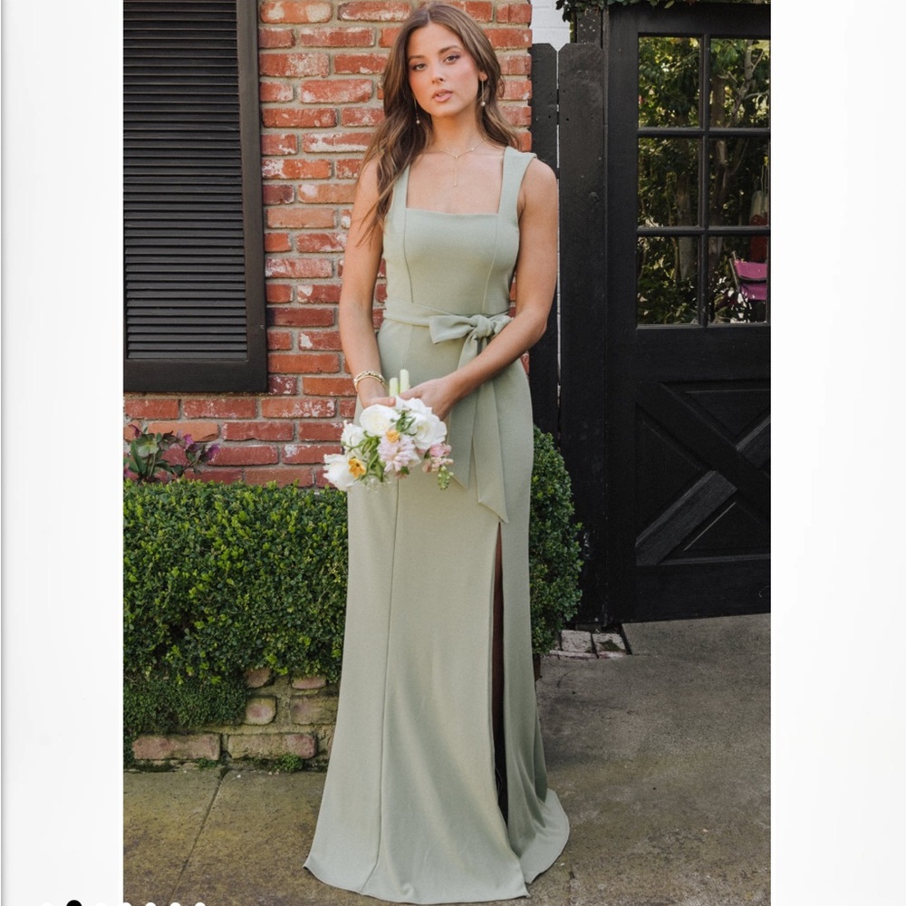 Show Me Your Mumu Bridesmaid Dress Paris Gown Moss Green Stretch